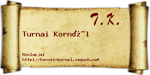 Turnai Kornél névjegykártya