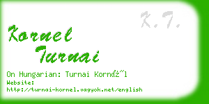 kornel turnai business card